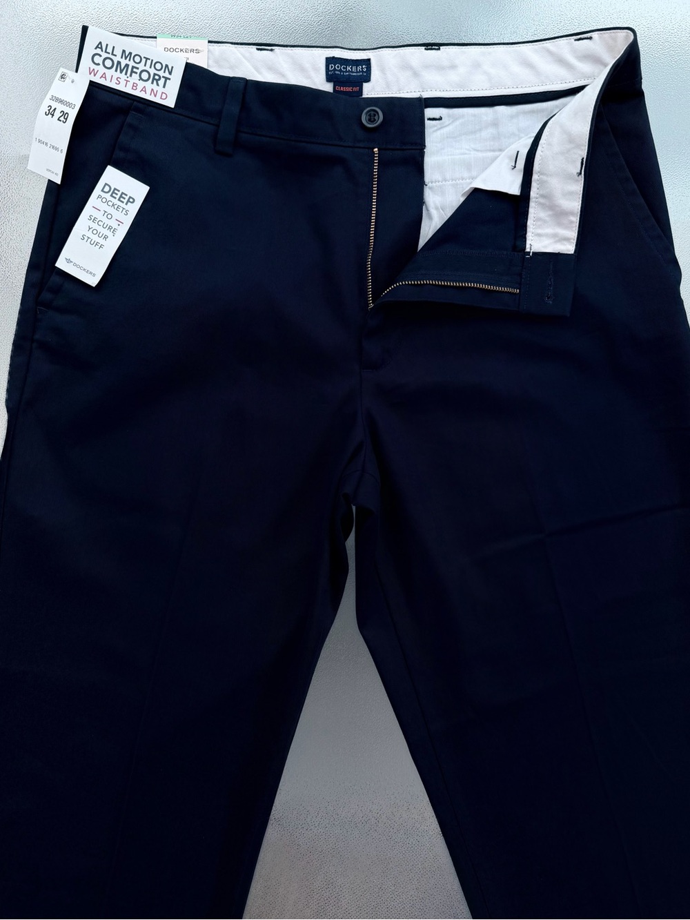 Dockers Navy Classic Fit Easy Khaki Trouser Pants ~ Men’s 34x29 - Picture 7 of 11